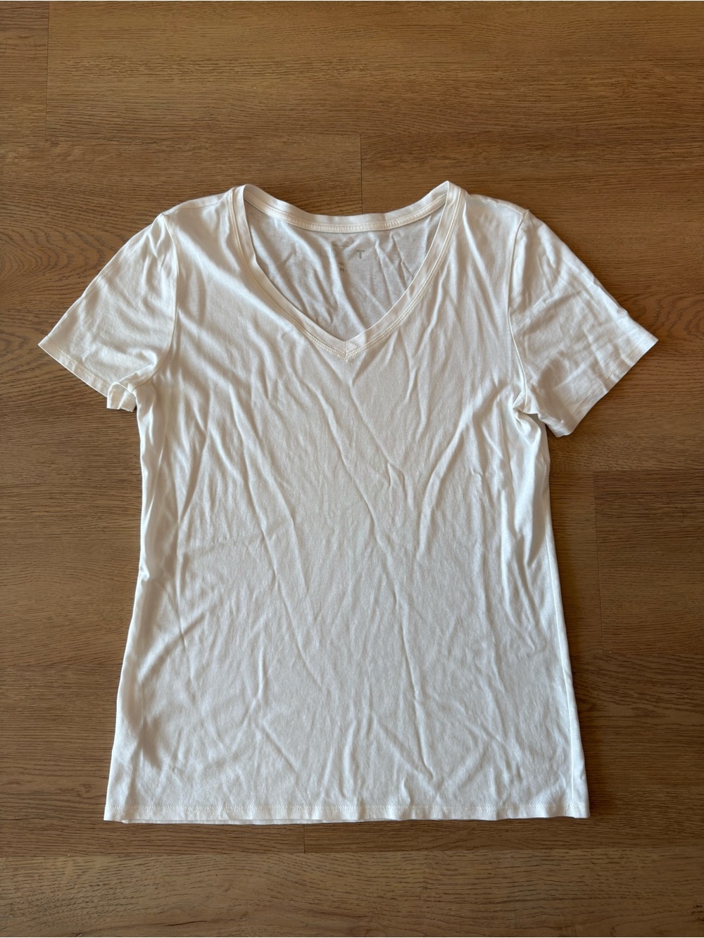 LOFT White V-Neck Short Sleeve Tee